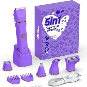 Brand new in box 5-in-1 Purple Body Hair Trimmer